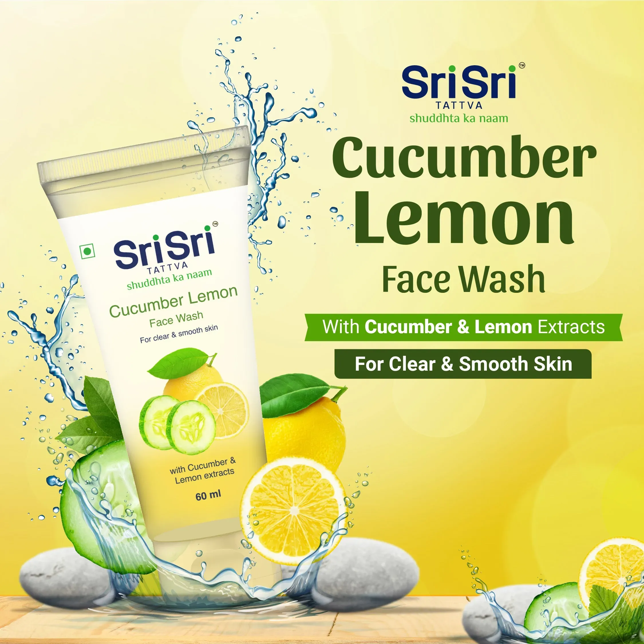 Sri Sri Tattva Cucumber & Lemon Face Wash - Image 2