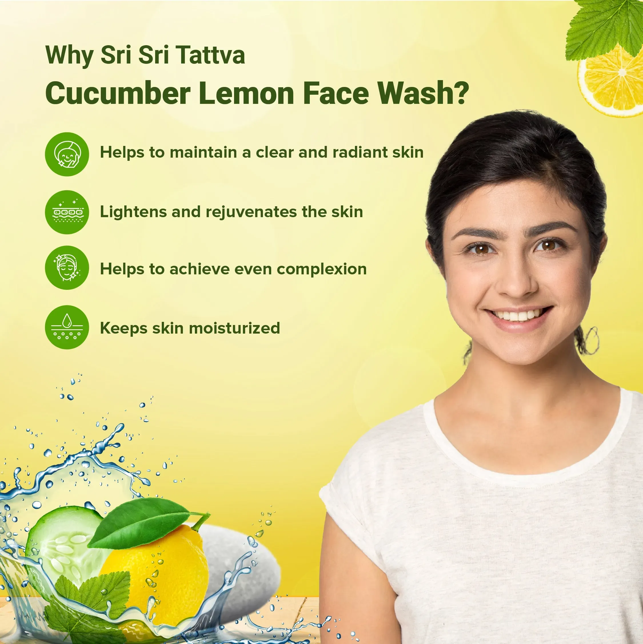 Sri Sri Tattva Cucumber & Lemon Face Wash - Image 4
