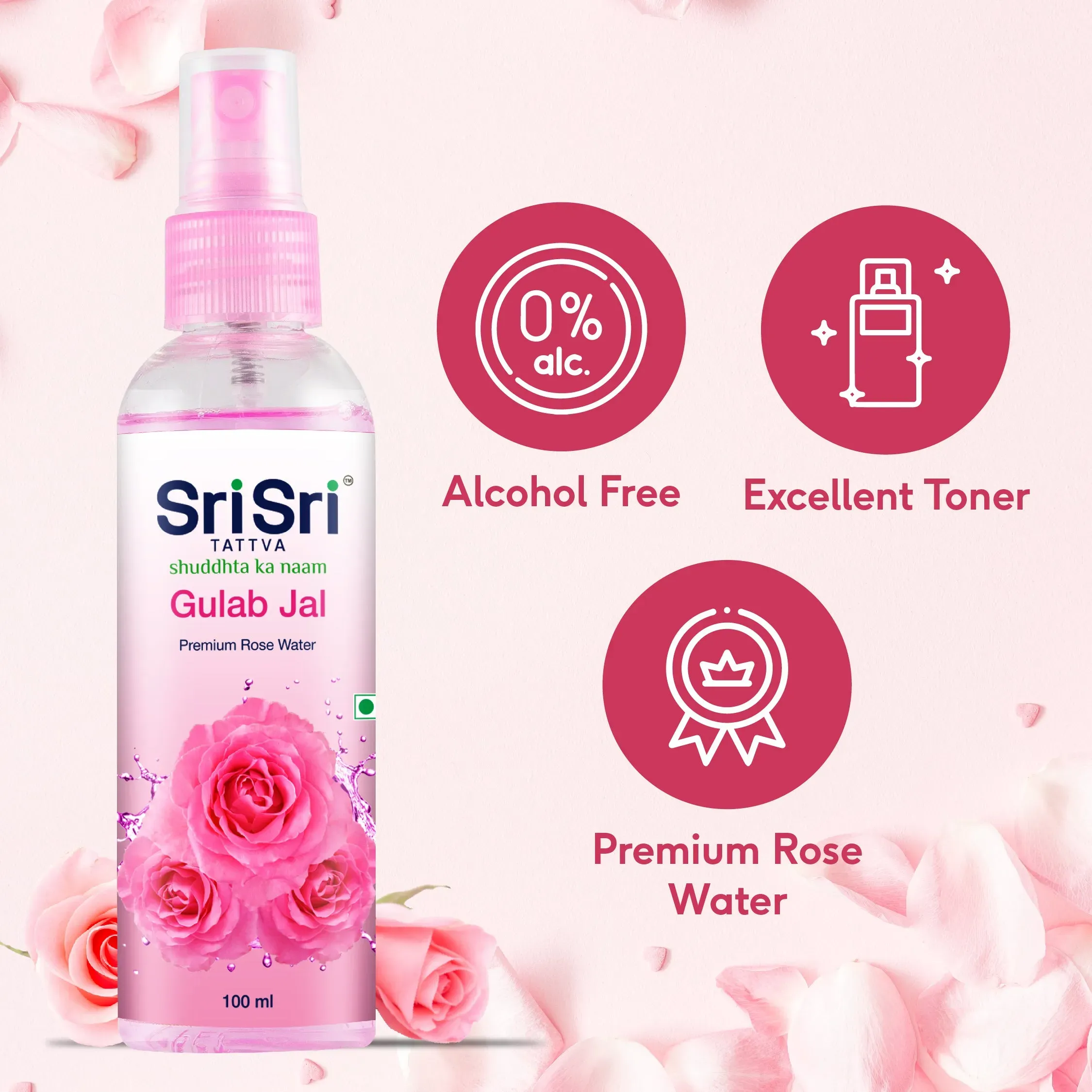 Sri Sri Tattva Gulab Jal Rose Water Spray Bottle - Image 3