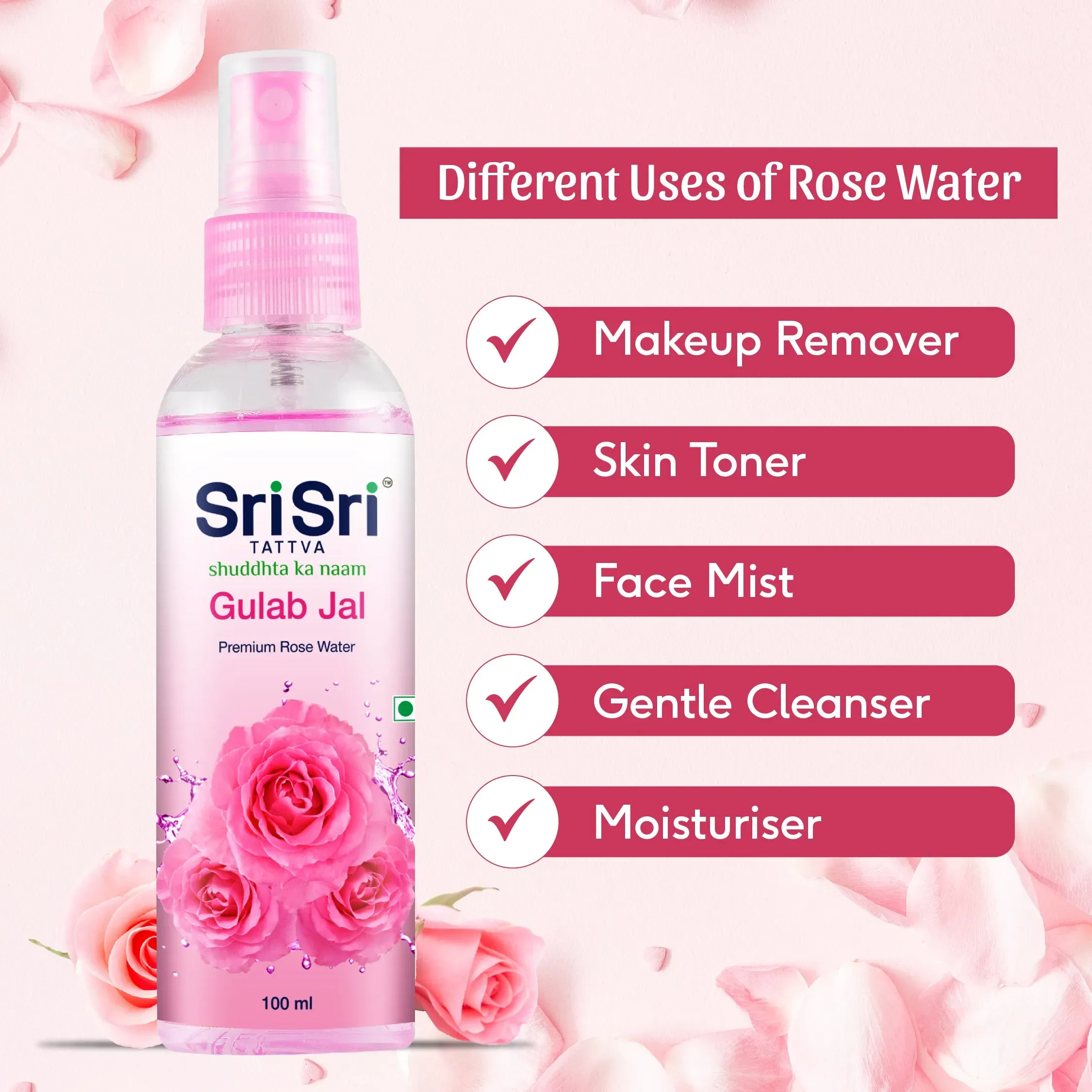 Sri Sri Tattva Gulab Jal Rose Water Spray Bottle - Image 6
