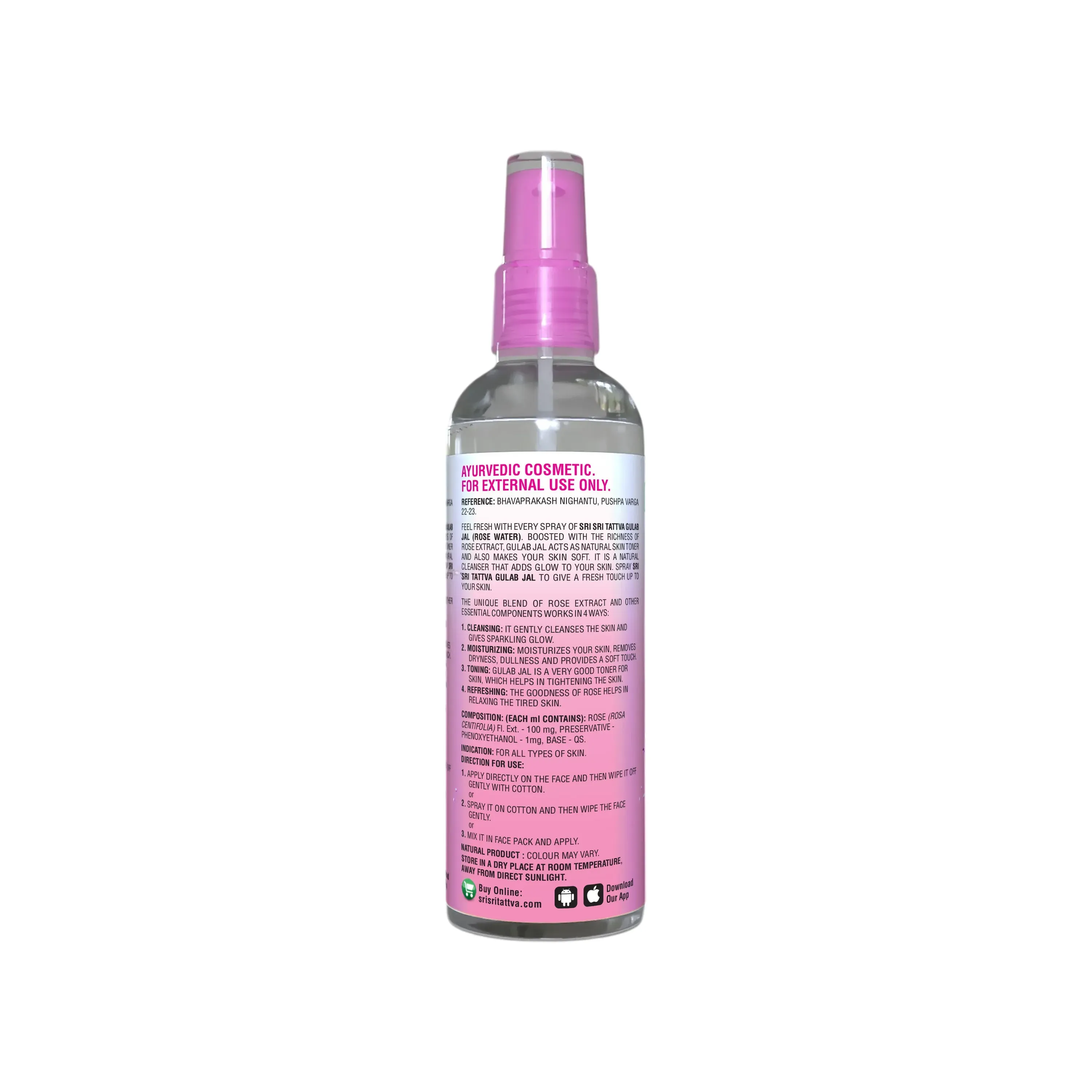 Sri Sri Tattva Gulab Jal Rose Water Spray Bottle - Image 9
