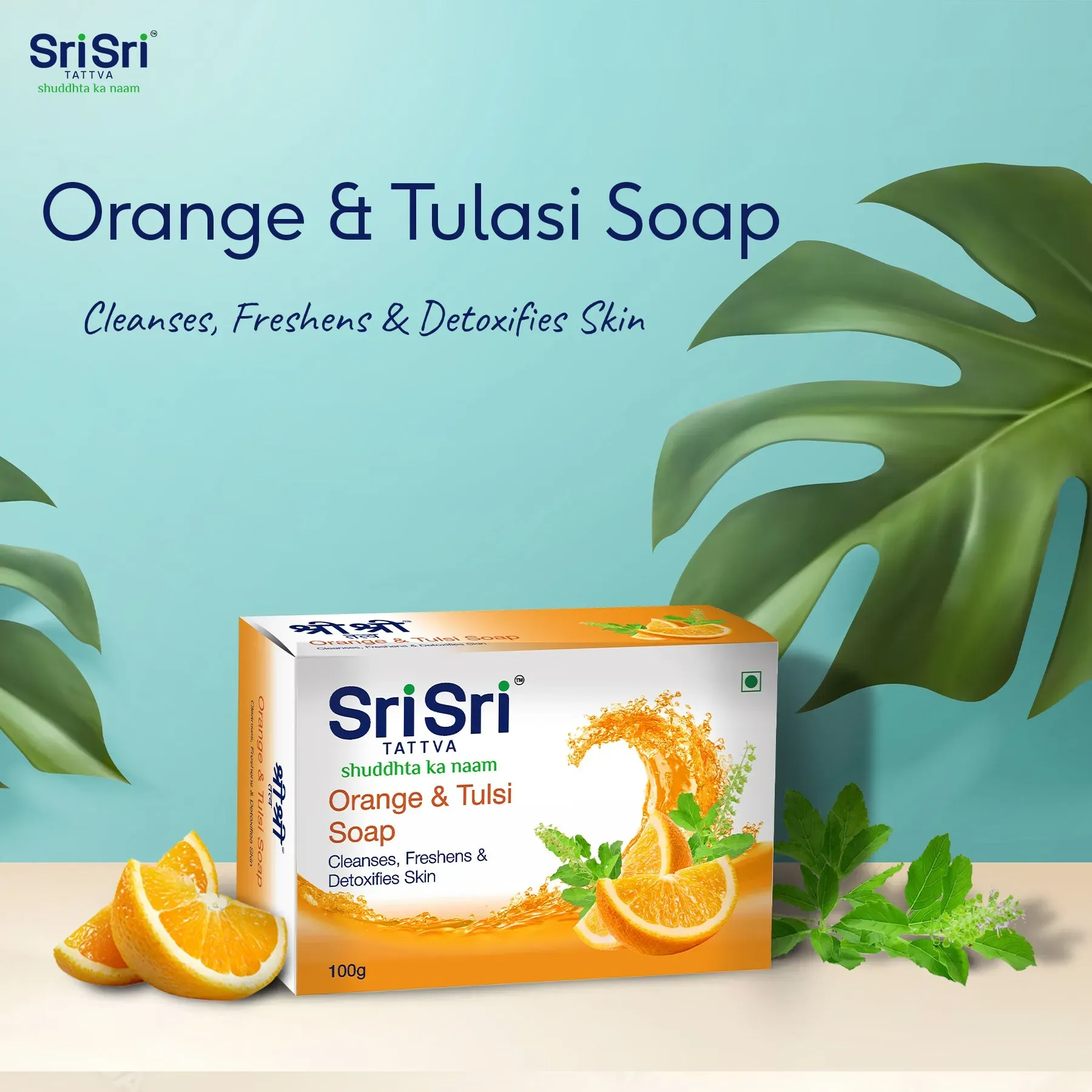 Sri Sri Tattva Orange & Tulsi Soap - Image 2