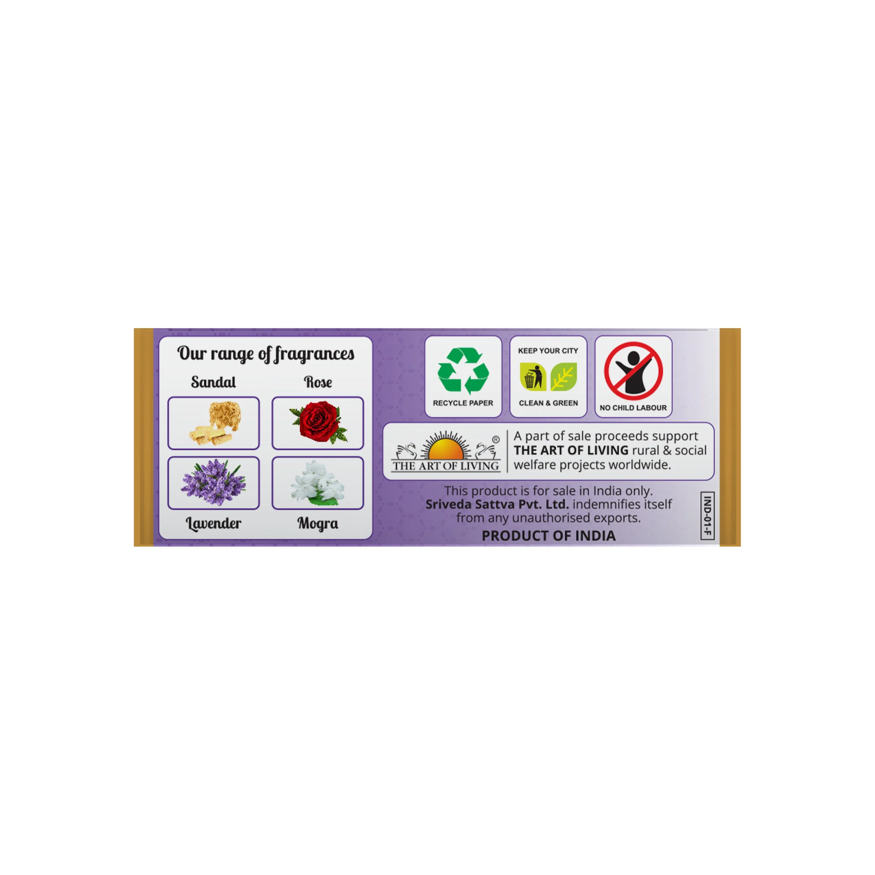 Sri Sri Tattva Premium Lavendar Incense Cones - Image 2