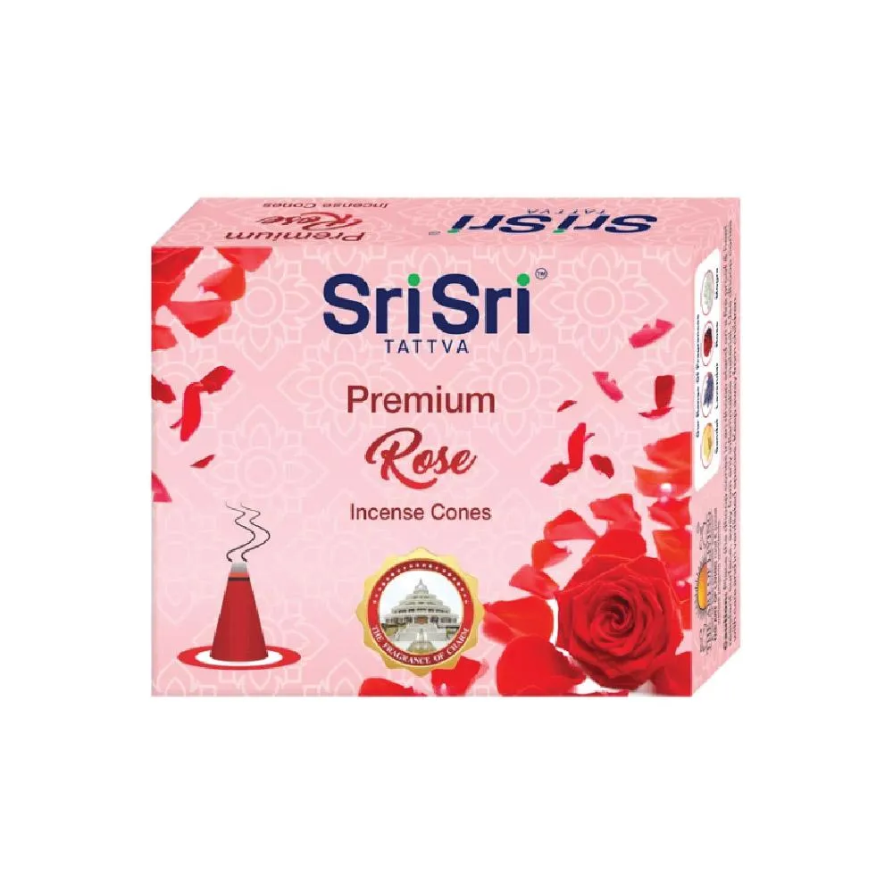 SRI SRI Tattva Premium Rose Incense Cones