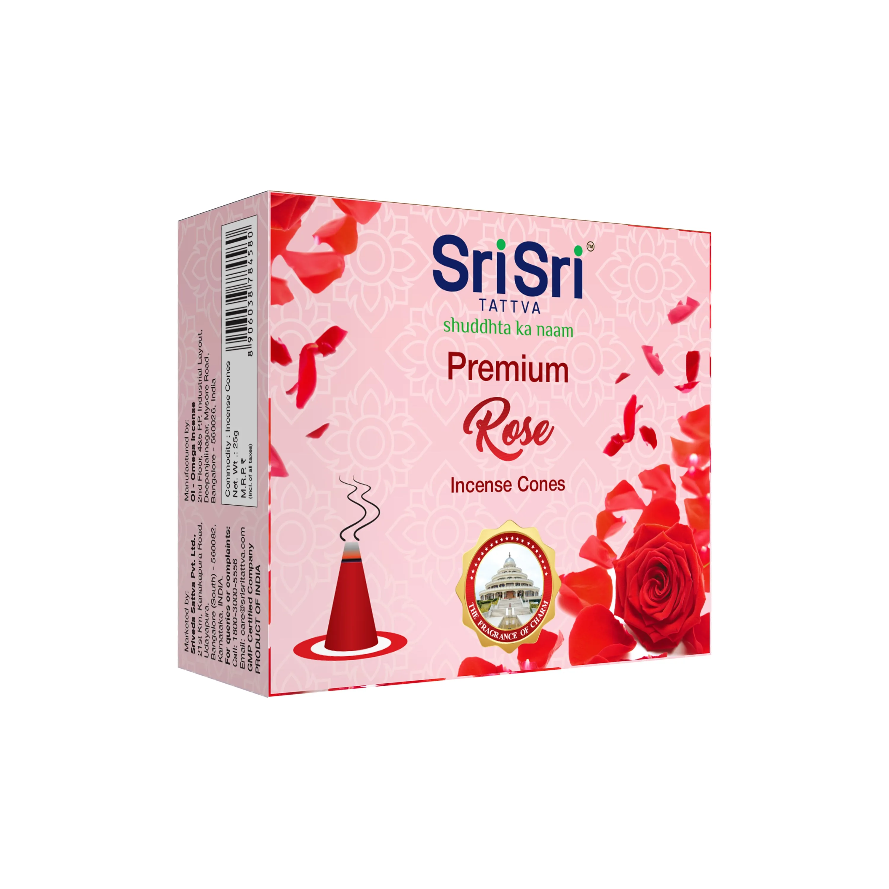 Sri Sri Tattva Premium Rose Incense Cones - Image 2
