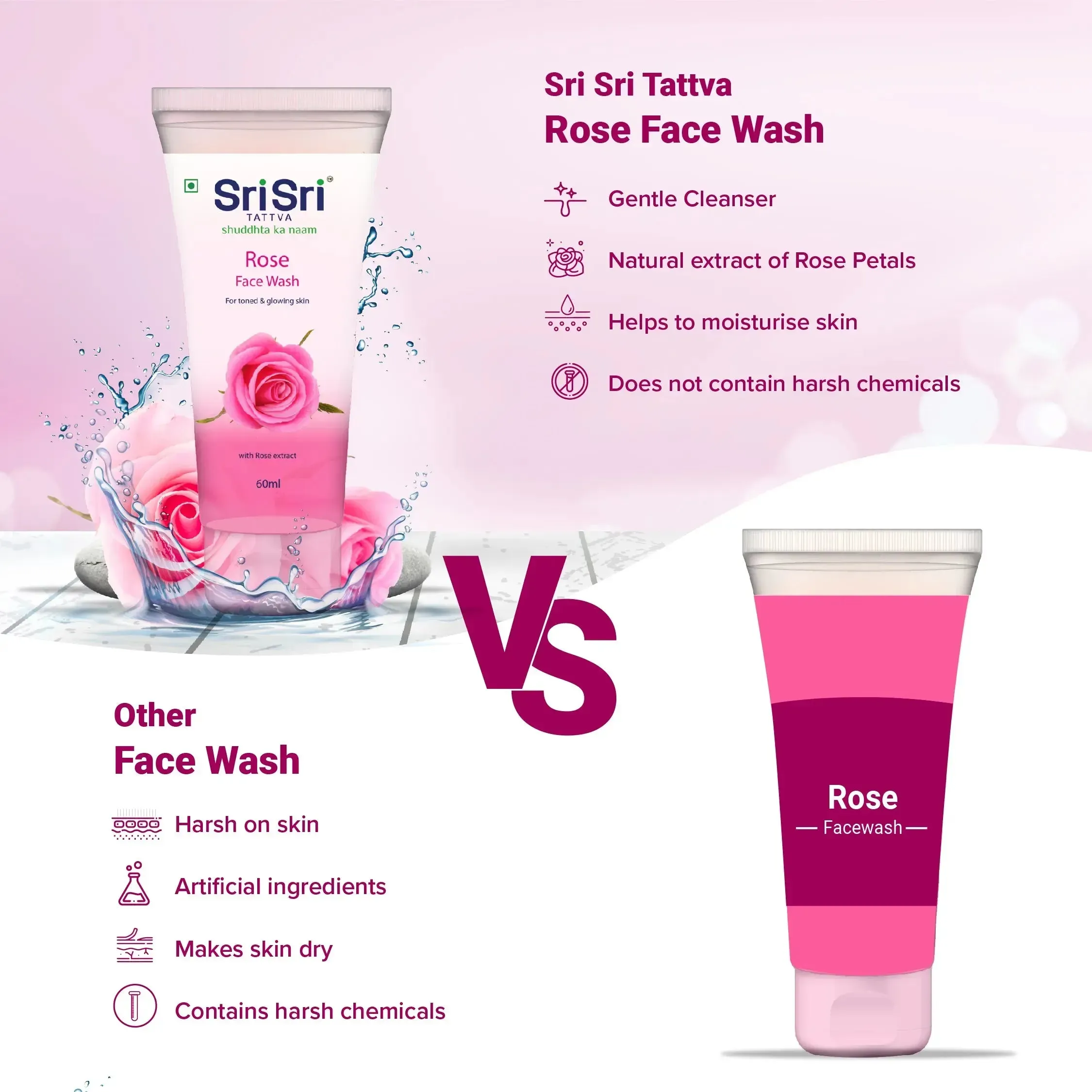 Sri Sri Tattva Rose Face Wash - Image 5