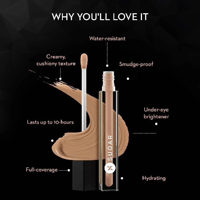 Sugar Auto Correct Creaseless Concealer - (Golden Undertone) 07 Vanilla Latte - Image 4