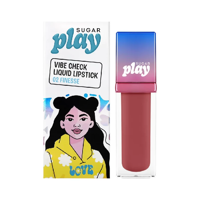 Sugar Play Vibe Check Liquid Lipstick - 02 Finesse Sugar Play Vibe Check Liquid Lipstick - 02 Finesse-Pack Size-4.5 ml