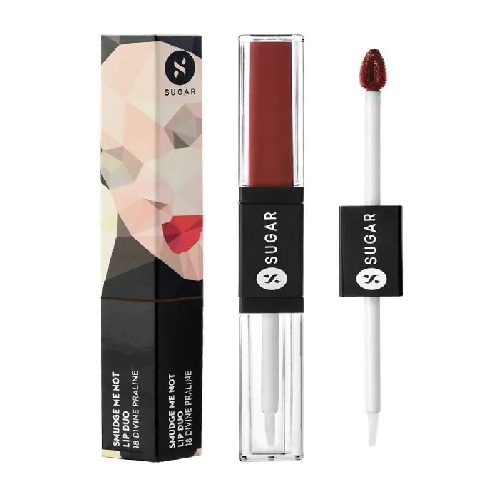 Sugar Smudge Me Not Lip Duo - Divine Praline (Dusty Burgundy) Sugar Smudge Me Not Lip Duo - Divine Praline (Dusty Burgundy)-Pack Size-3.5 ml