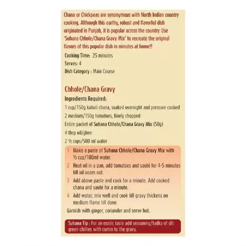 Suhana Chhole Chana Gravy Spice Mix - Image 3