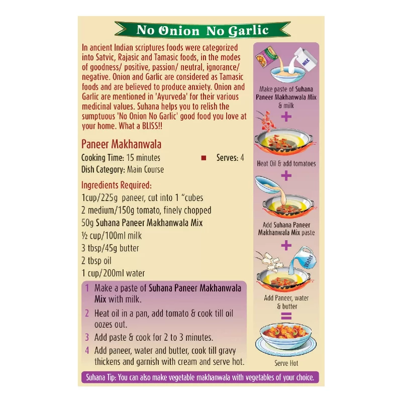 Suhana Paneer Makhanwala (NONG) Spice Mix (Jain Special) - Image 3