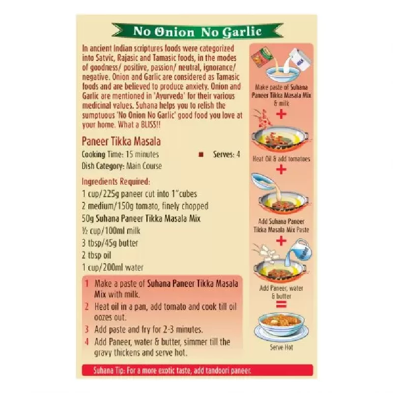 Suhana Paneer Tikka (NONG) Jain Spice Mix - Image 3