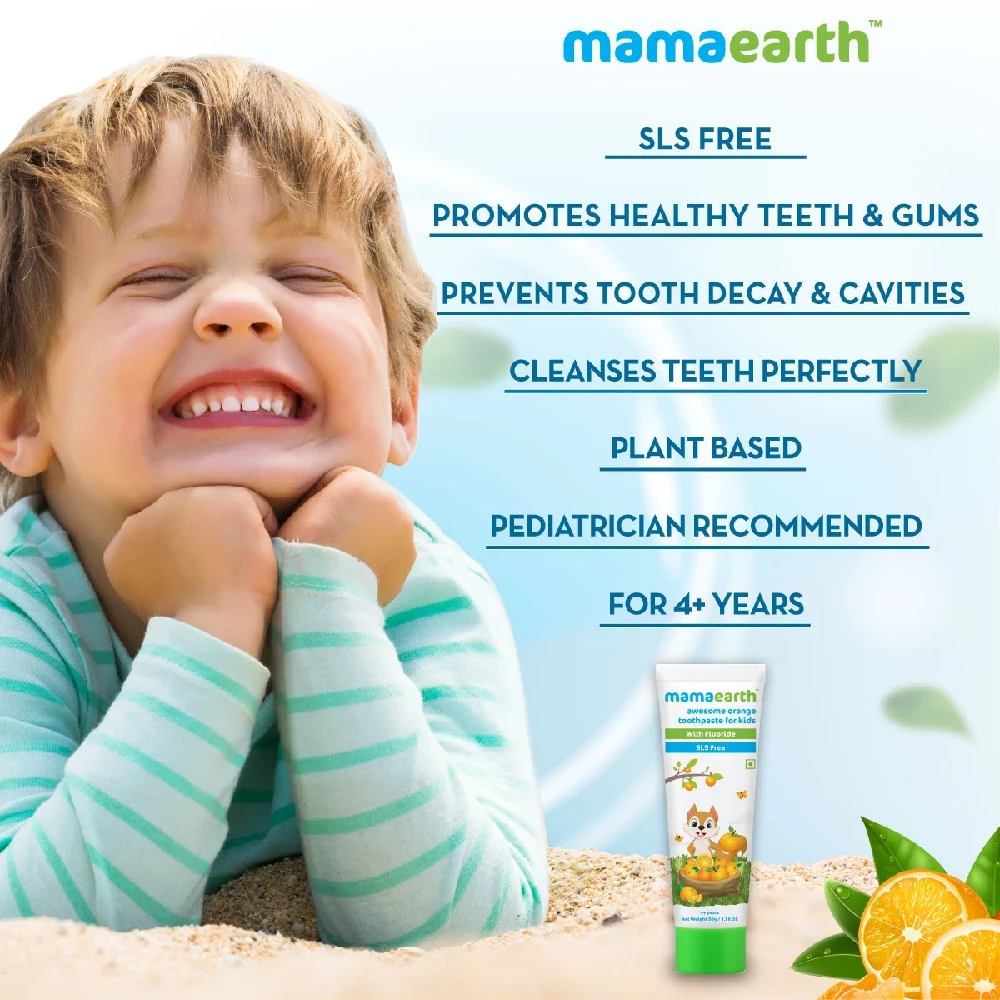 Sulfate Free Awesome Orange Toothpaste For Kids With Fluoride - Image 9