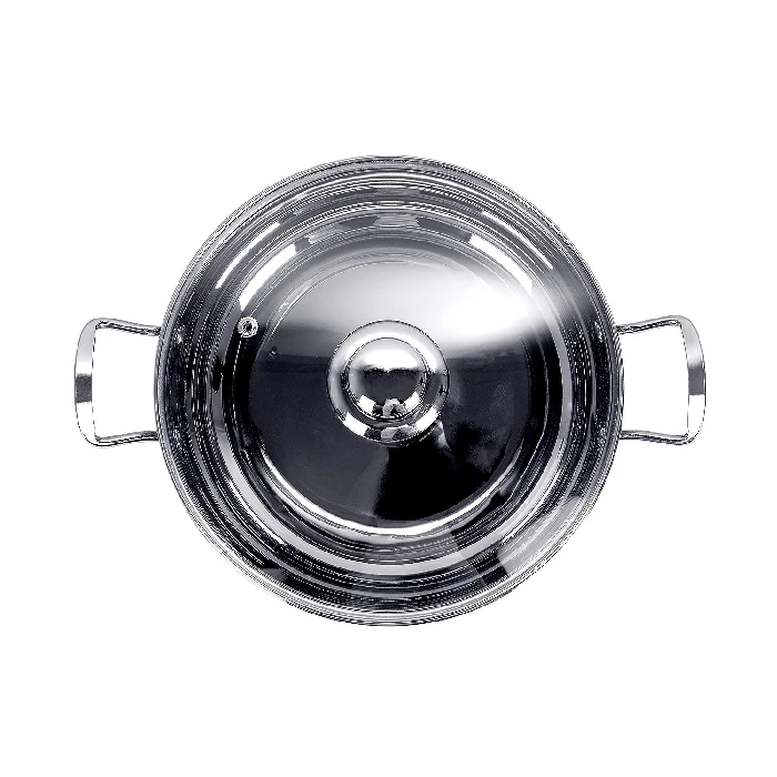 Sumeet Stainless Steel kadhai with Glass lid 1.5 litres Capacity 20.5 x 20.5 x 6.6 Centimeters 2 Piece - Image 4