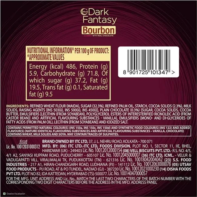 Sunfeast Dark Fantasy Bourbon Classic Biscuit Made With Real Chocolate - Image 6