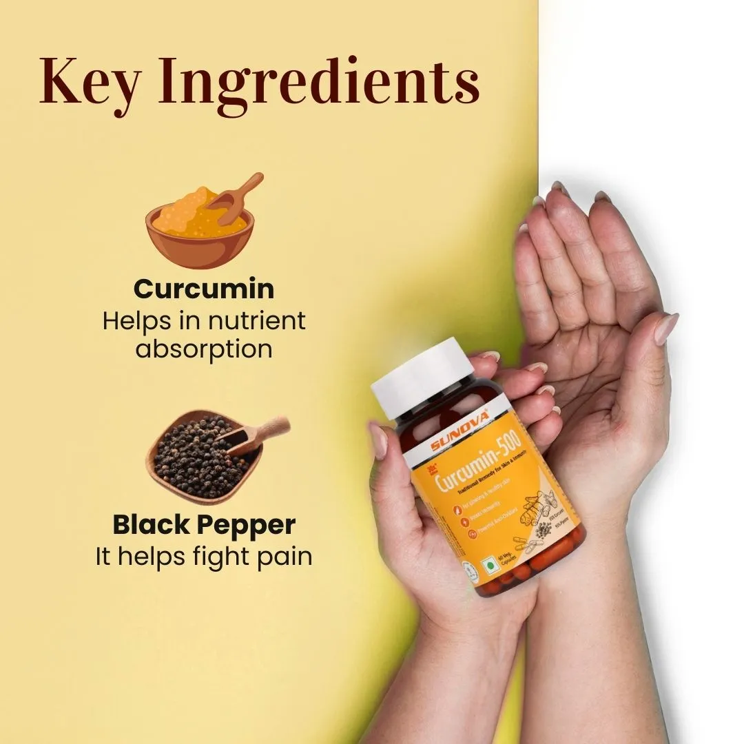Sunova Curcumin-500 Traditional Immune Support Capsules - Image 2