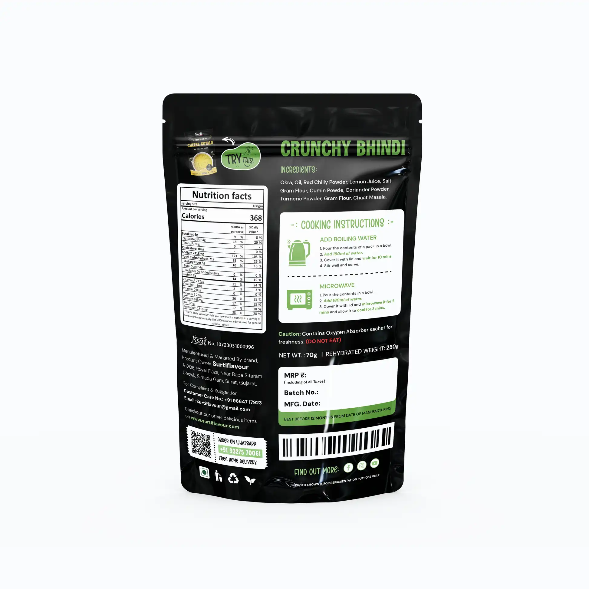 Surti Flavour Crunchy Bhindi Surti Flavour Crunchy Bhindi-Pack Size-70 g