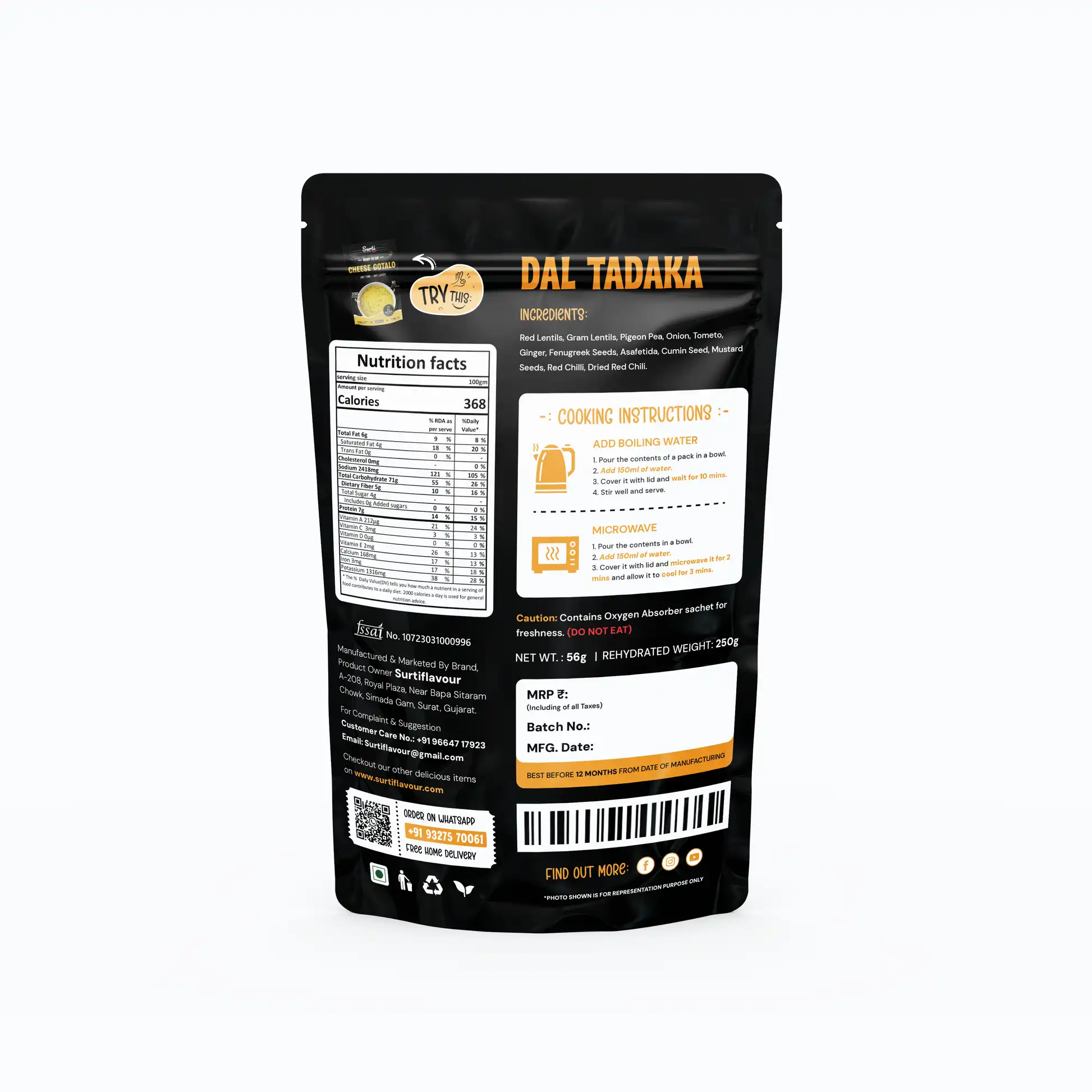 Surti Flavour Dal Tadaka Surti Flavour Dal Tadaka-Pack Size-56 g