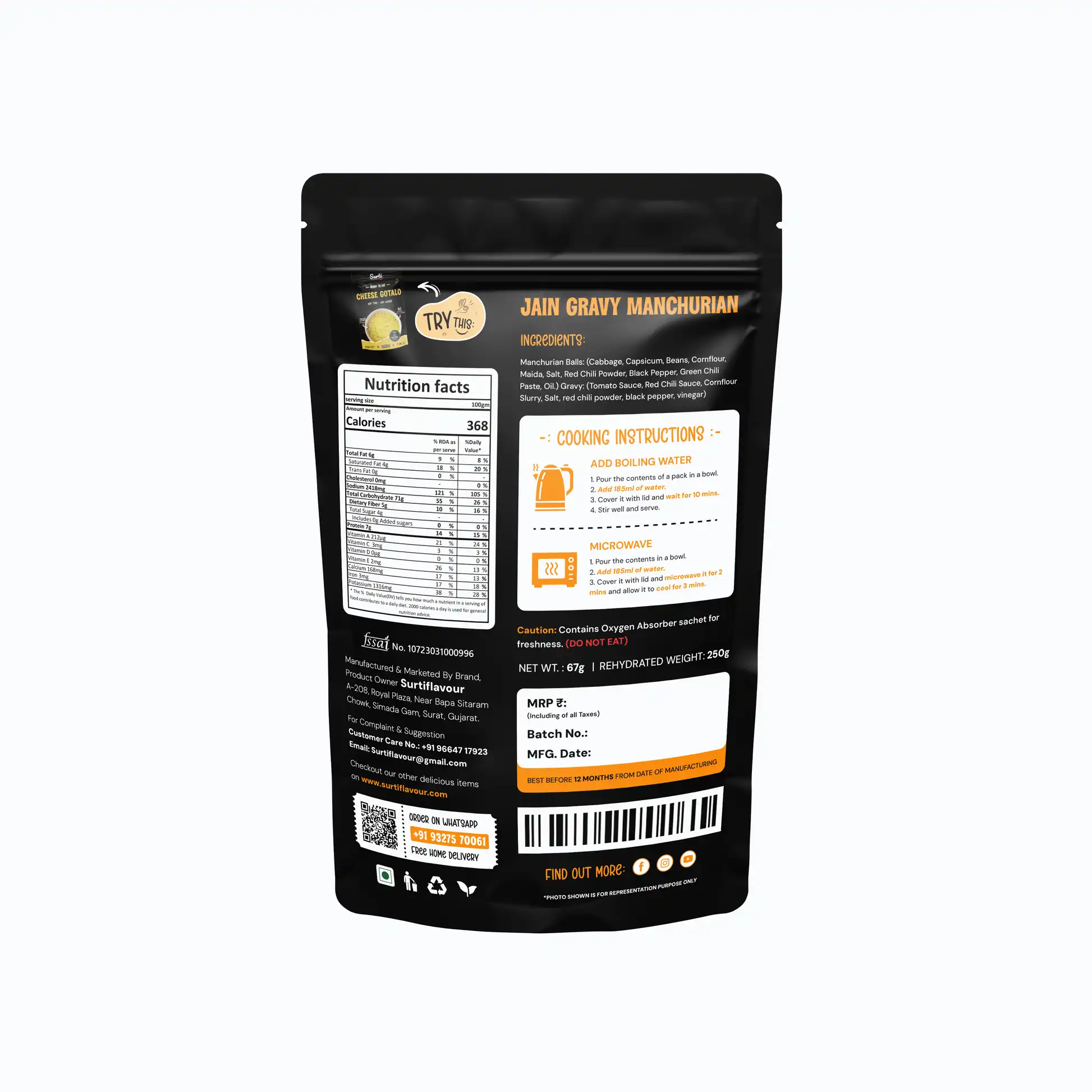 Surti Flavour Jain Gravy Manchurian Surti Flavour Jain Gravy Manchurian-Pack Size-67 g