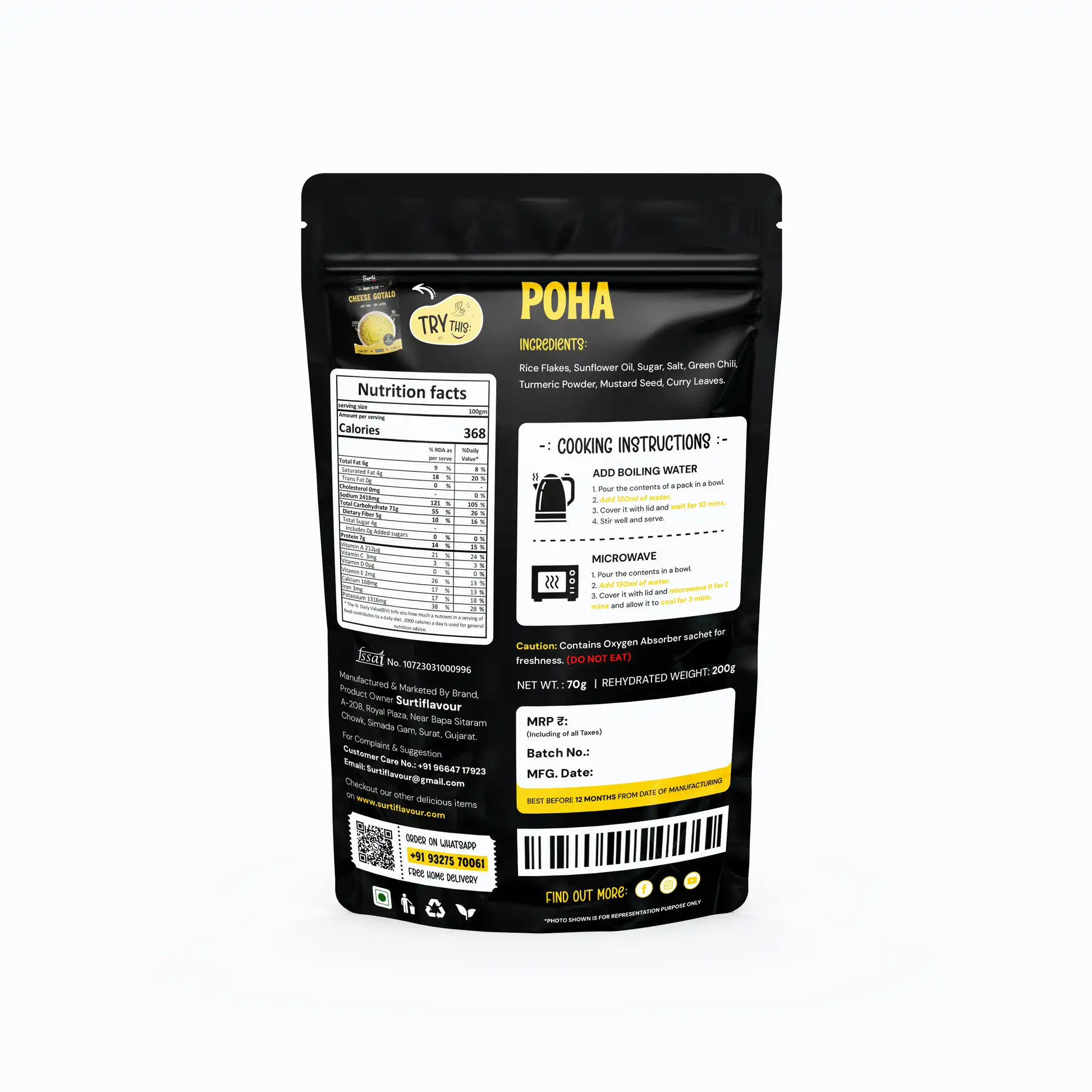 Surti Flavour Poha Surti Flavour Poha-Pack Size-70 g