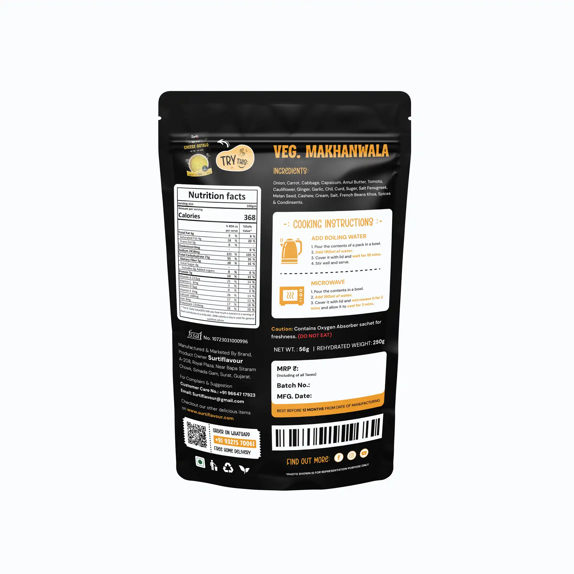 Surti Flavour Veg Makhanwala Surti Flavour Veg Makhanwala-Pack Size-56 g