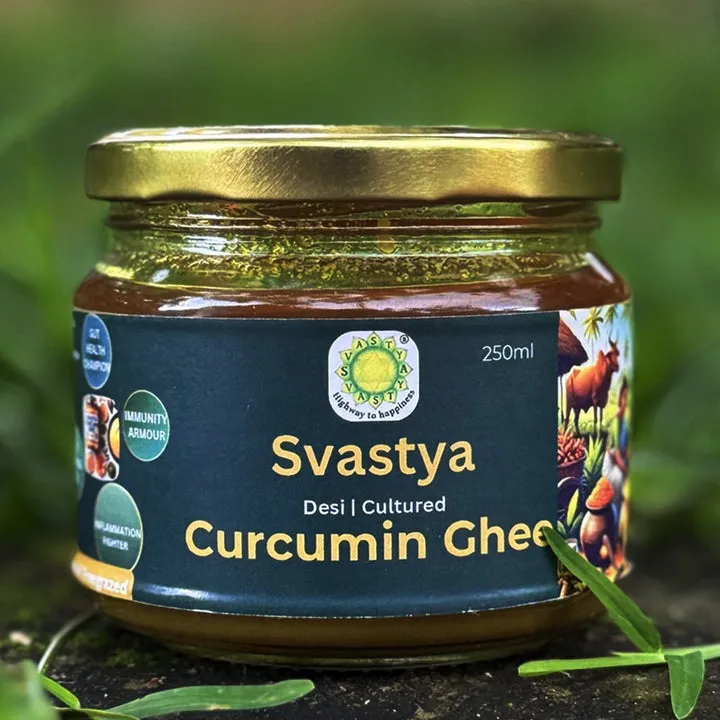 Svastya Organic Farm Cultured Desi A2 Curcumin Ghee Svastya Organic Farm Cultured Desi A2 Curcumin Ghee-Pack Size-250 ml