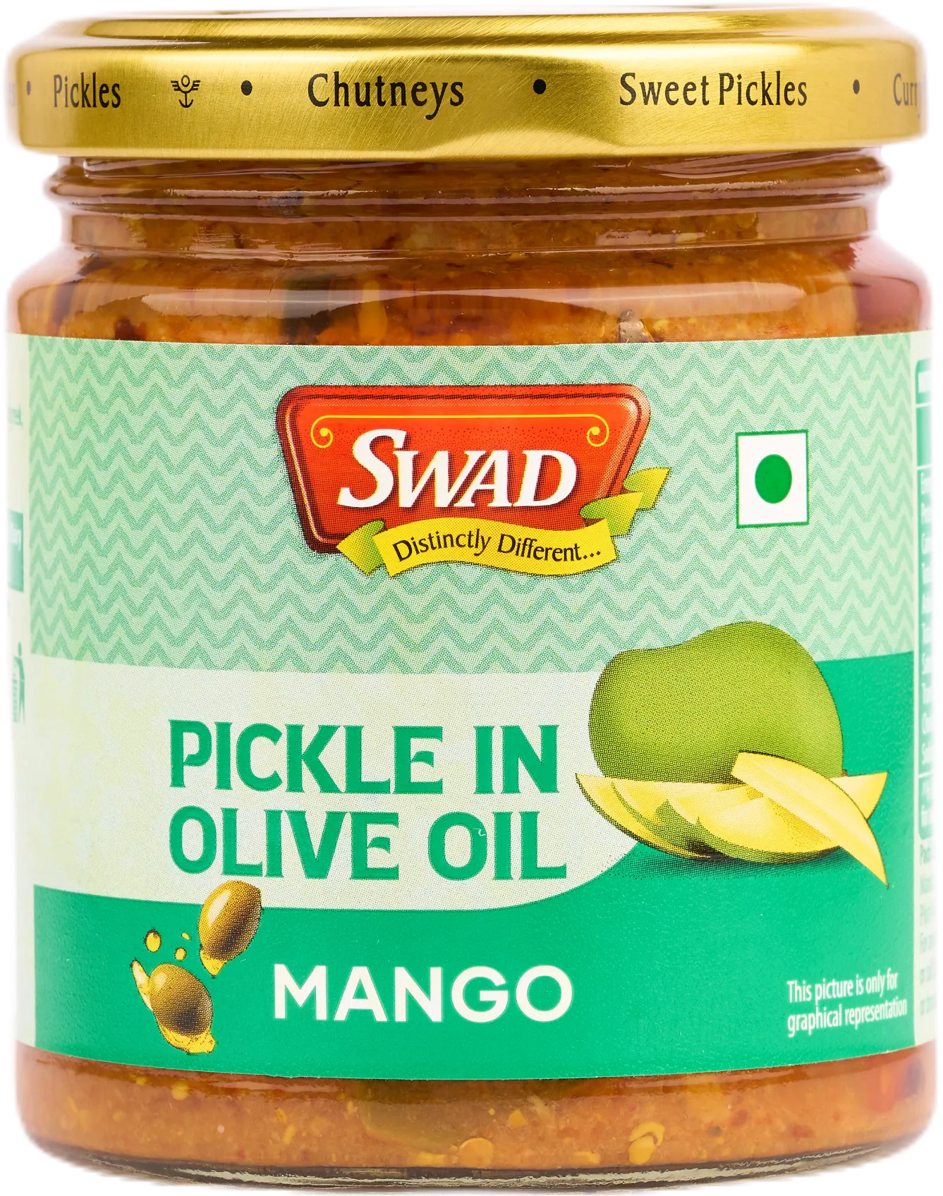 Swad Mango Pickle in Olive Oil Swad Mango Pickle in Olive Oil-Pack Size-200 g