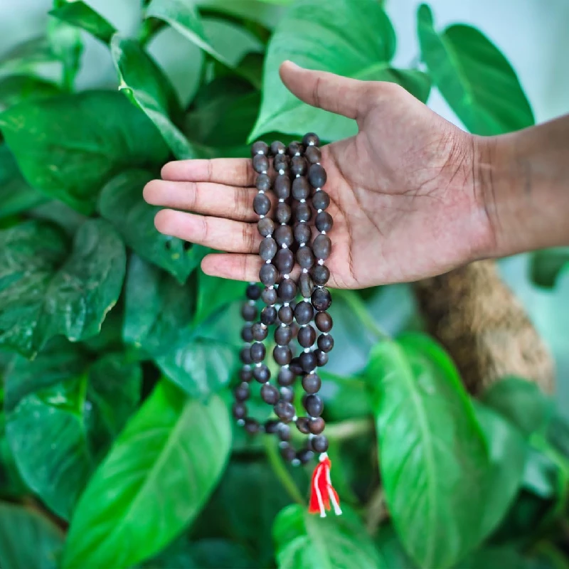 Swaha Kamal Gatta Japa Mala Natural 108 + 1 Beads Lotus Seed Mala - Image 3