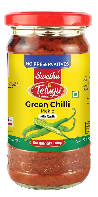 Swetha Telugu Foods Green Chilli Pickle Swetha Telugu Foods Green Chilli Pickle-Pack Size-300 g