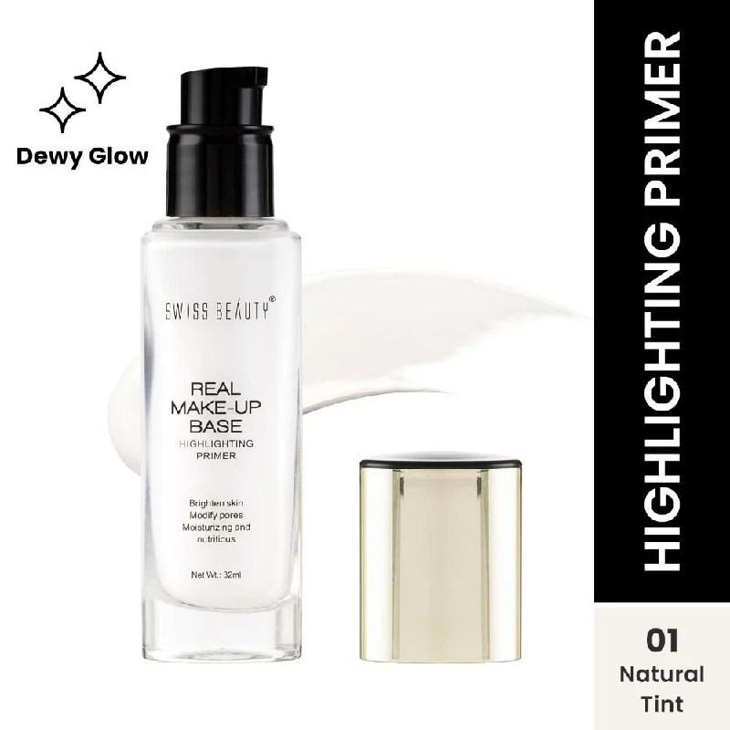 Swiss Beauty Real Make-Up Base Highlighting Primer - 01 Natural Tint Swiss Beauty Real Make-Up Base Highlighting Primer - 01 Natural Tint-Pack Size-32 ml