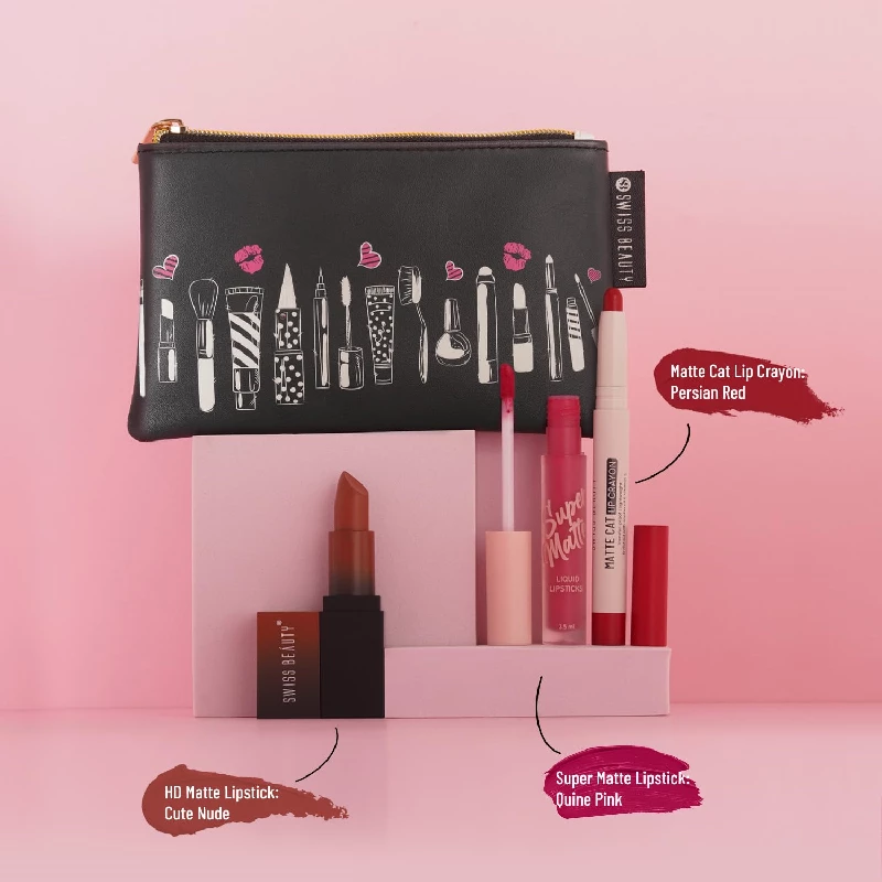 Swiss Beauty Your Lip Outfit Makeup Kit with HD Matte Lipstick - Image 3