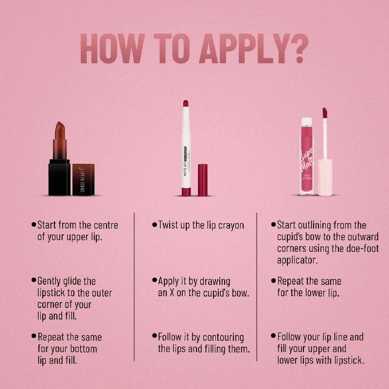 Swiss Beauty Your Lip Outfit Makeup Kit with HD Matte Lipstick - Image 4