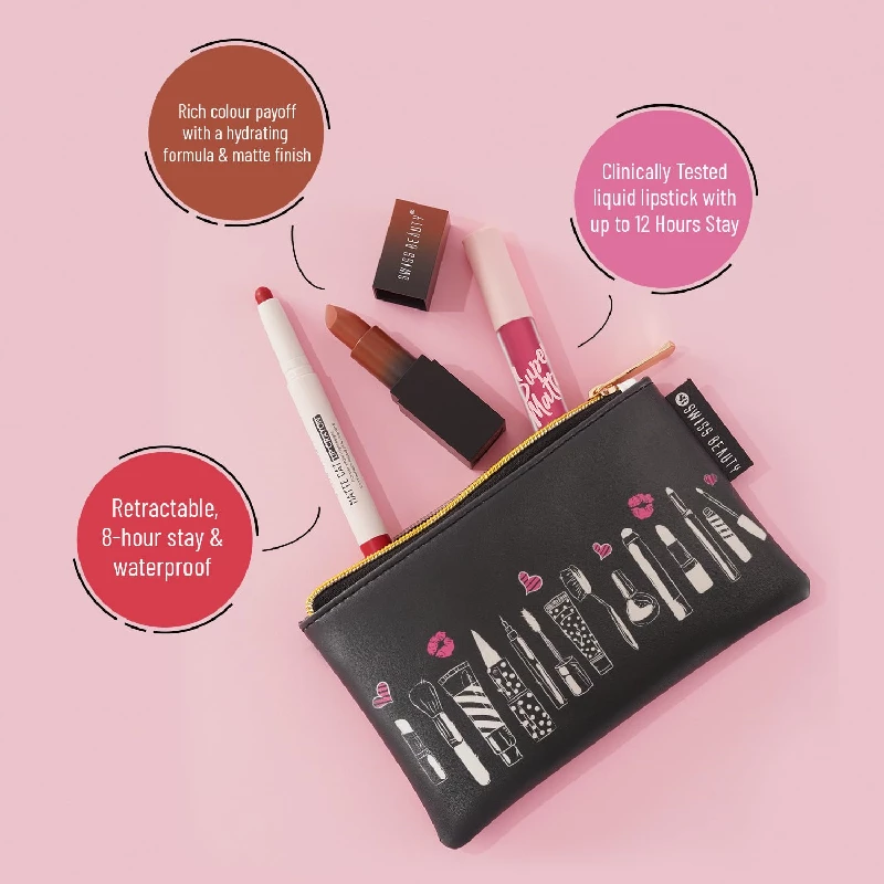 Swiss Beauty Your Lip Outfit Makeup Kit with HD Matte Lipstick - Image 6