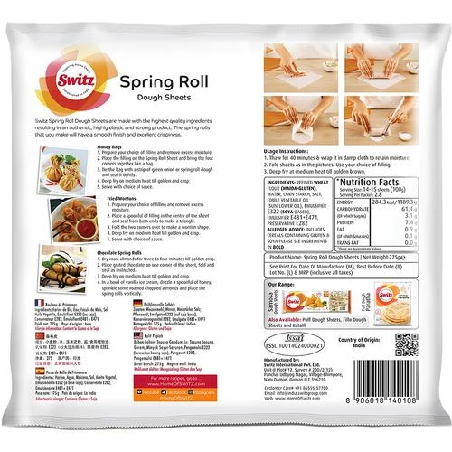 Spring Roll Wrappers Switz Switz Spring Roll Sheets - 8X8 | The Desi Food