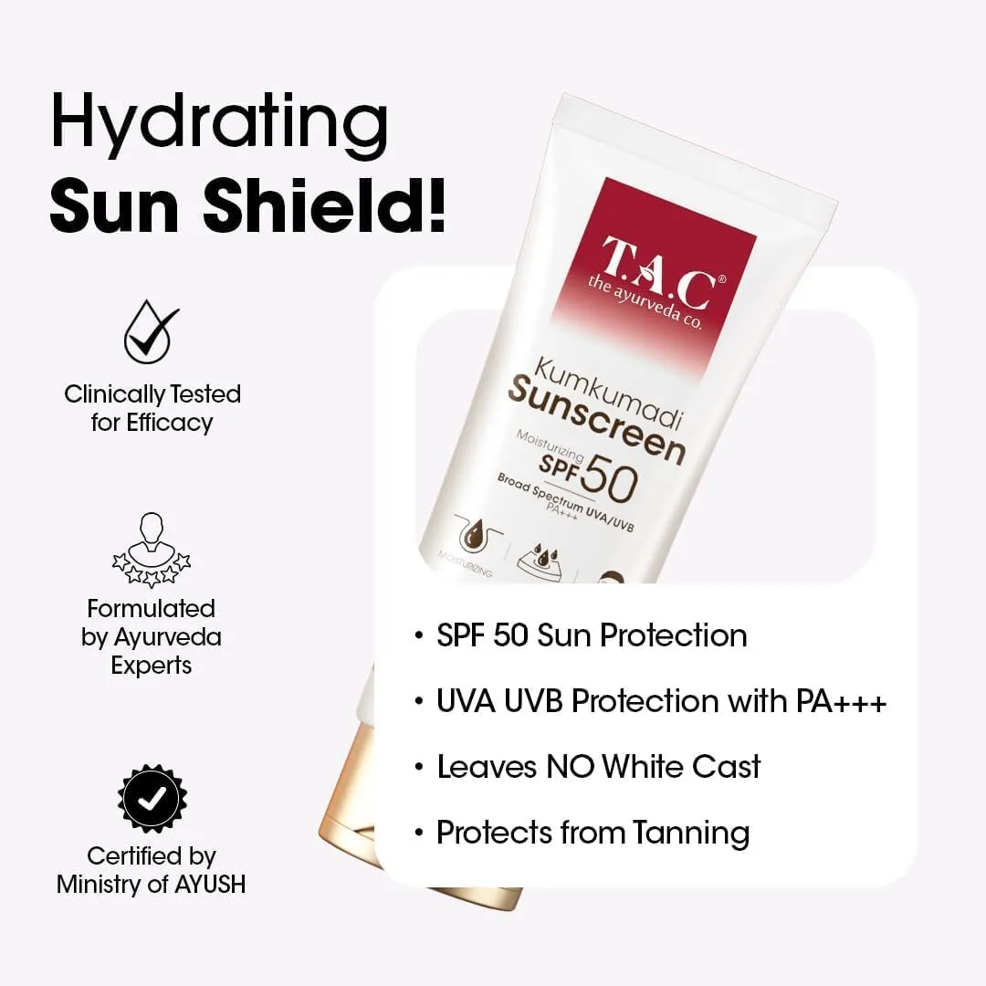 TAC - The Ayurveda Co. Kumkumadi Sunscreen SPF 50 PA+++ - Image 2