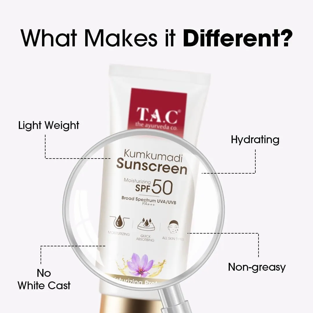 TAC - The Ayurveda Co. Kumkumadi Sunscreen SPF 50 PA+++ - Image 3
