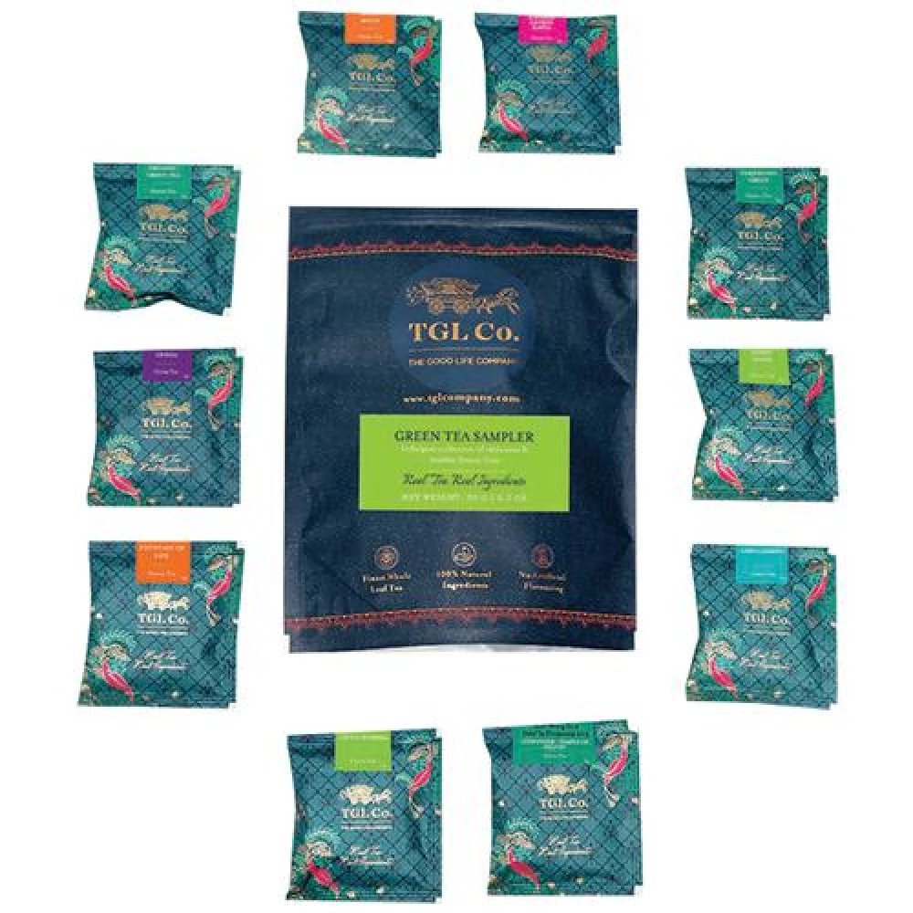 TGL Co. Green Tea Bags Sampler Box Assortment TGL Co. Green Tea Bags Sampler Box Assortment--20 g (10 Bags x 2 g each)