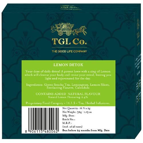 TGL Co. Lemon Detox Green Tea Bag Make Brew Iced Tea or Hot Tea - Image 3