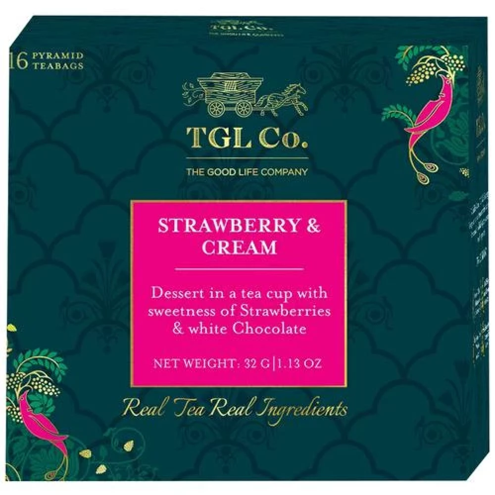 TGL Co. Strawberries and Cream Black Tea Bags Make Brew Iced Tea or Hot Tea TGL Co. Strawberries and Cream Black Tea Bags Make Brew Iced Tea or Hot Tea--32 g (16 Bags x 2 g each)