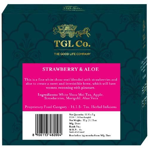 TGL Co. Strawberry Aloe White Tea Bags Make Brew Iced Tea or Hot Tea - Image 2