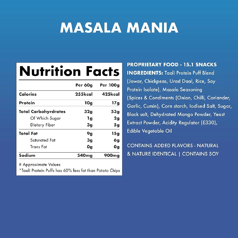 Taali Jowar & Protein Masala Mania Puffs (Pack of 6) - Image 4