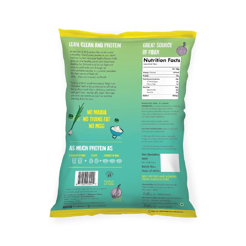Taali Jowar Cream & Onion Protein Puffs - Image 3