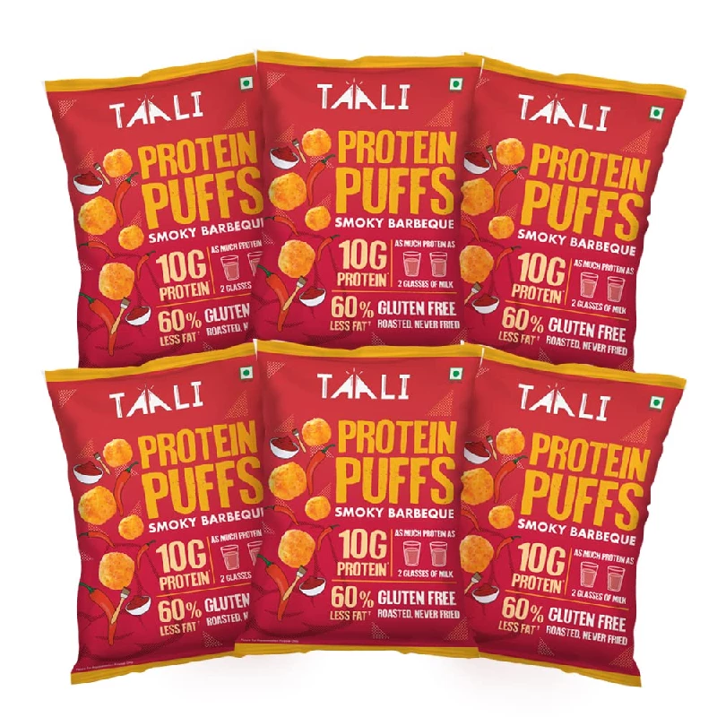 Taali Jowar Smoky Barbeque Protein Puffs Taali Jowar Smoky Barbeque Protein Puffs-Pack Size-(Pack of 6) 60 g Each