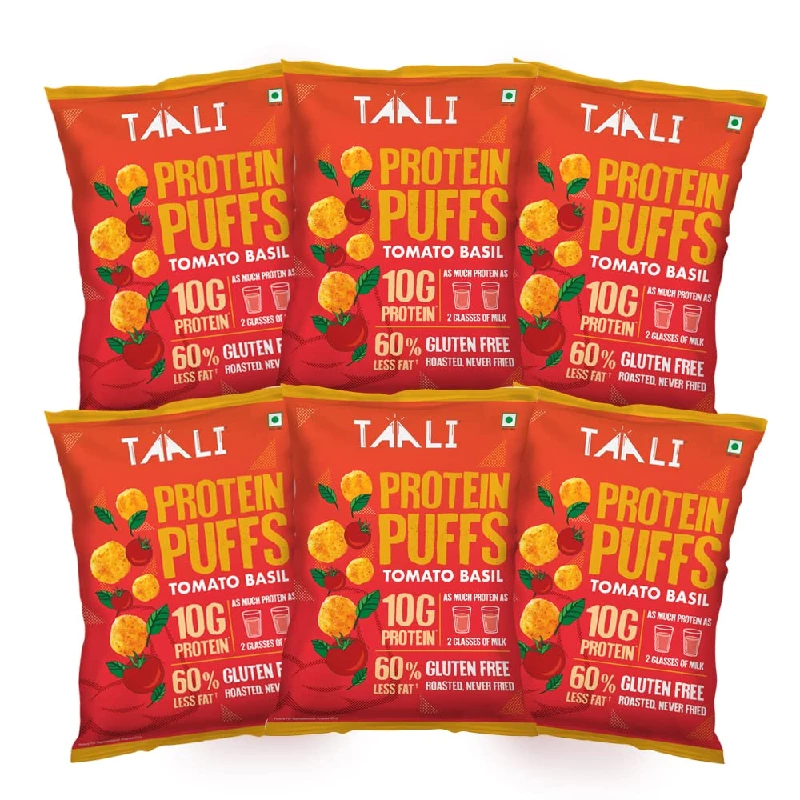 Taali Jowar Tomato Basil Protein Puffs Taali Jowar Tomato Basil Protein Puffs-Pack Size-(Pack of 6) 60 g Each