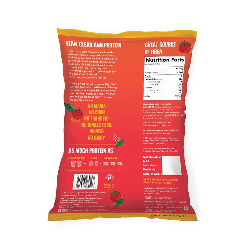 Taali Jowar Tomato Basil Protein Puffs - Image 3