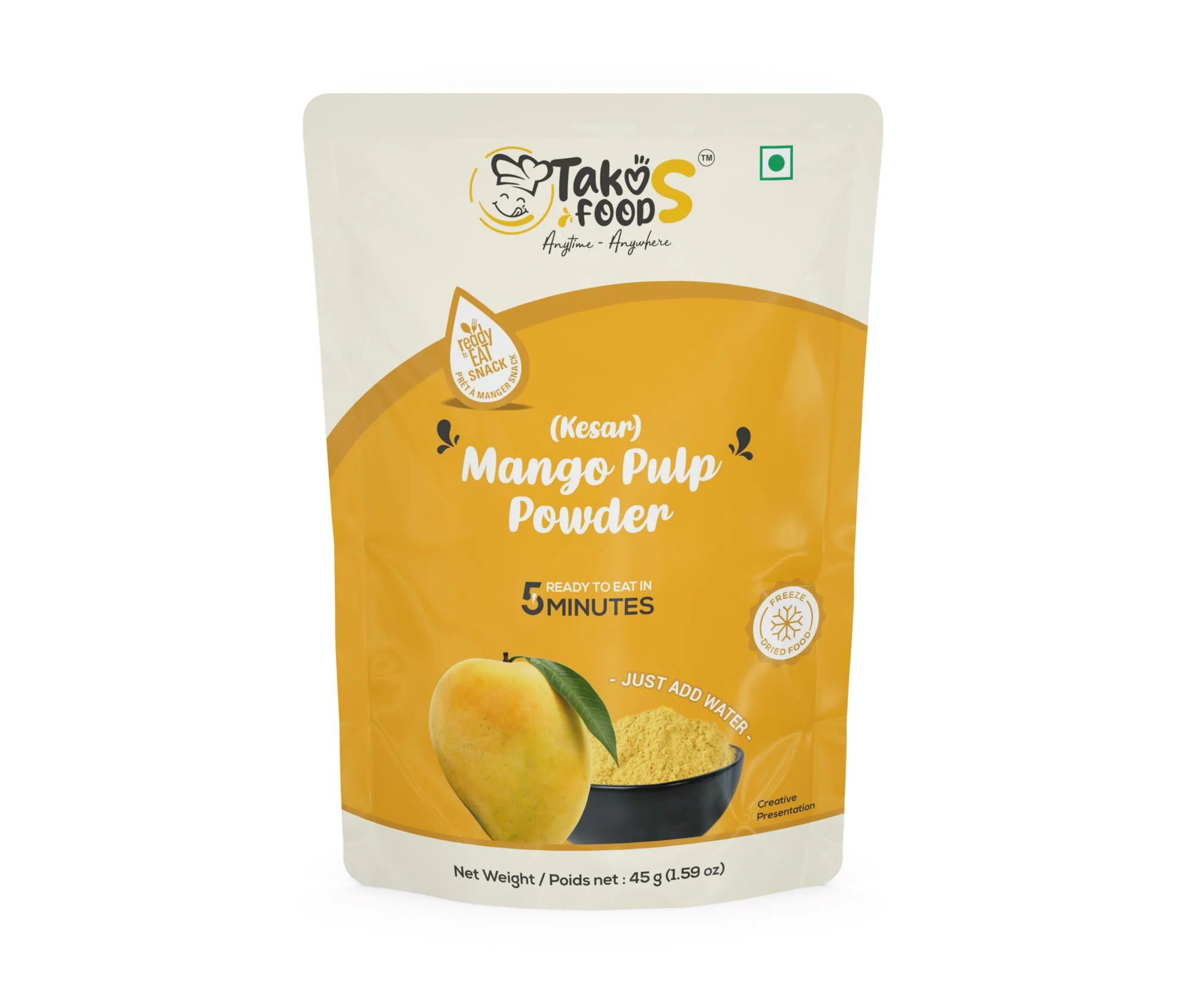 Takos Foods Kesar Mango Powder Takos Foods Kesar Mango Powder-Pack Size-45g