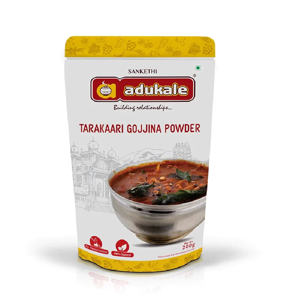 Tarkari Gojjina Pudi | Premium Spice Mix | Adukale Tarkari Gojjina Pudi | Premium Spice Mix | Adukale-Pack Size-200 g
