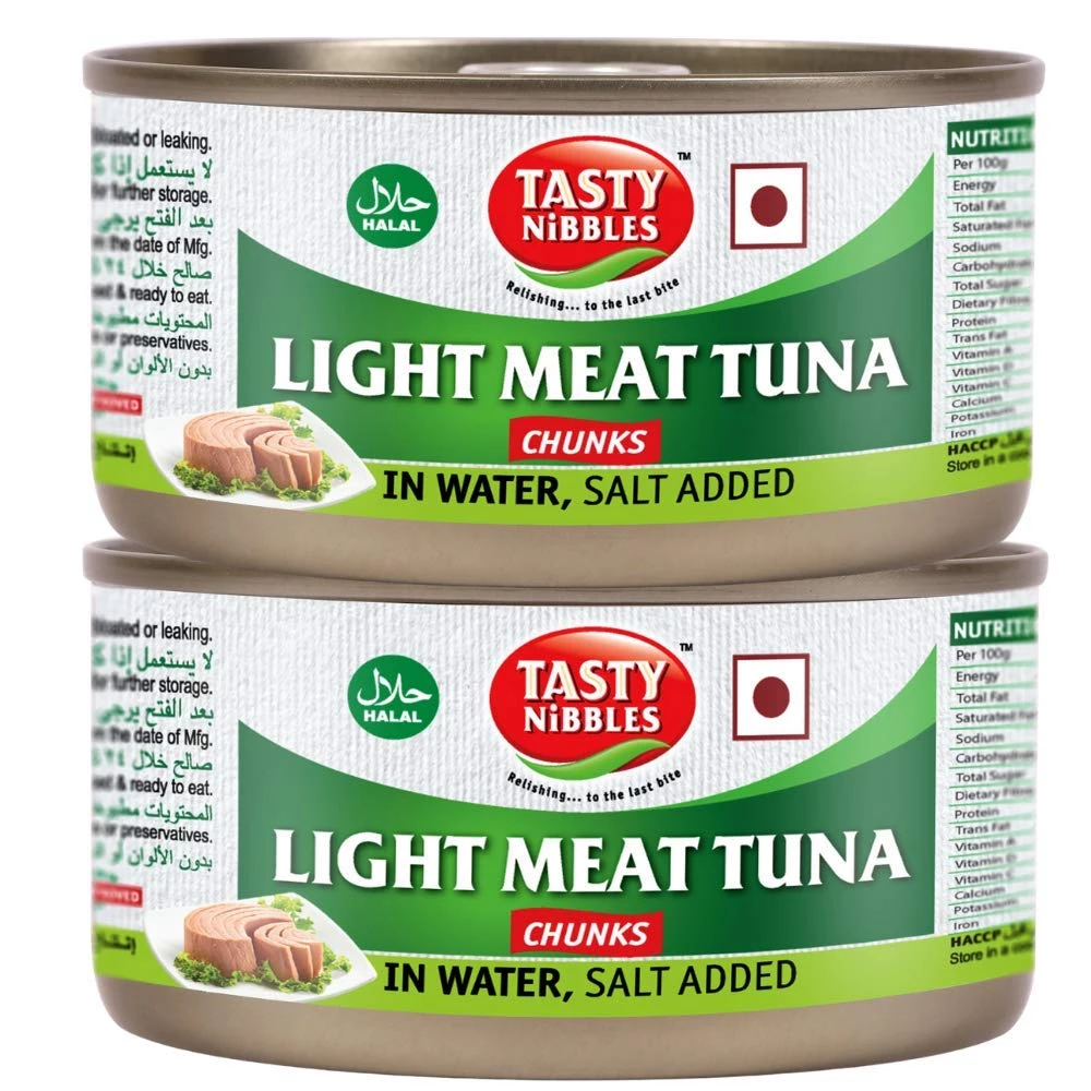 Tasty Nibbles Light Meat Tuna Chunks in Water, Salt Added Tasty Nibbles Light Meat Tuna Chunks in Water, Salt Added-Pack Size-Pack of 2 (185 g)