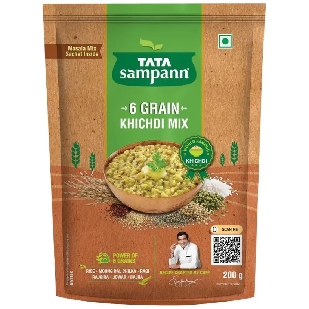 Tata Sampann 6 Grain Khichdi Mix - Instant Ready To Cook, Rich In Fibre & Protein - Image 2