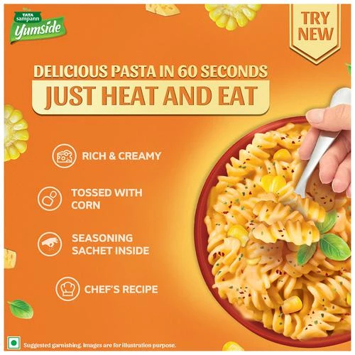 Tata Sampann Yumside cheesy-pasta-with-corn-rich-creamy-ready-to-eat-meal-serves-2 - Image 5